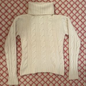 Vintage Lilly Pulitzer Cable Knit Cashmere Turtleneck Sweater